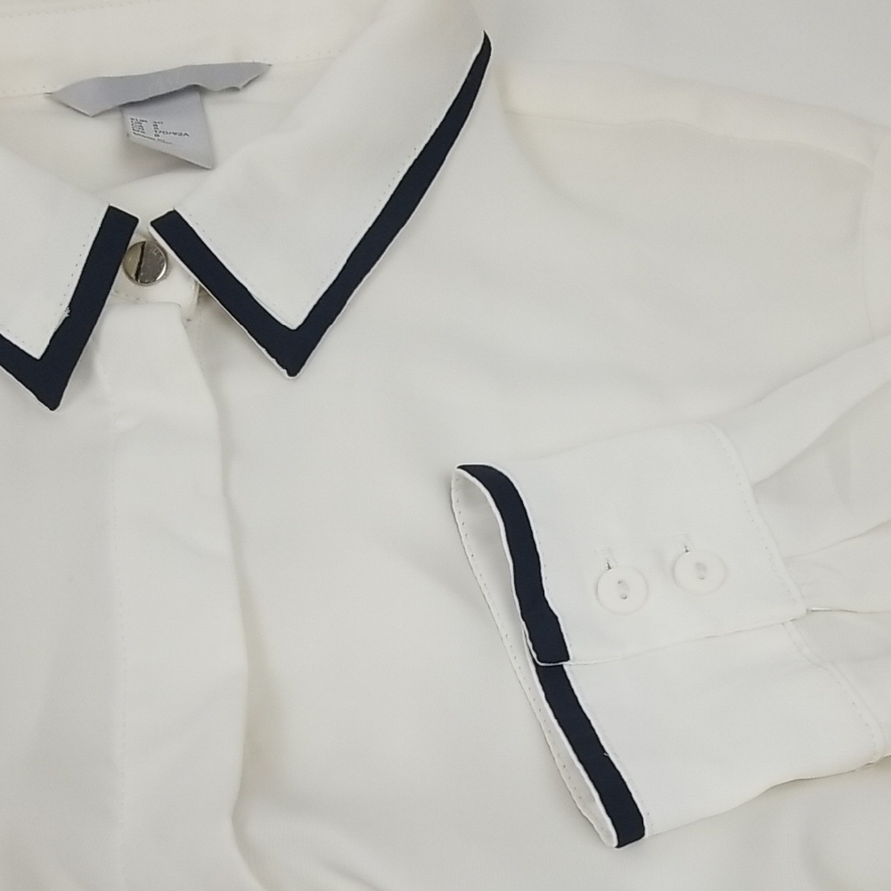 H&M Cream Button Down Shirt with Black Trim (Size 8) - Picture 4 of 11